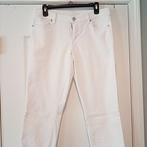 Cropped white jeans